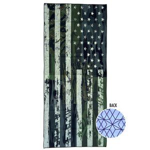 Oversized Green Camo Patchwork US Flag Beach Towel